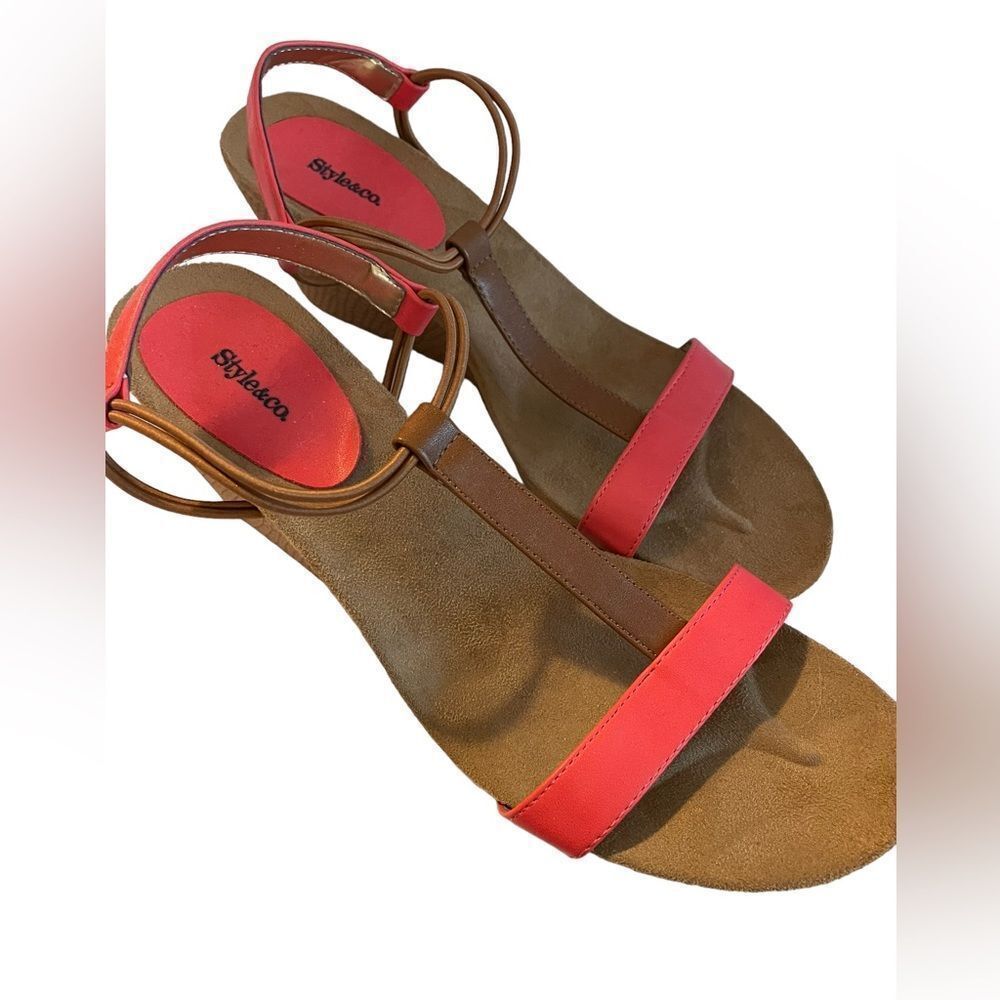 STYLE & CO CORAL STRAPPY WEDGE SANDALS - Picture 2 of 8